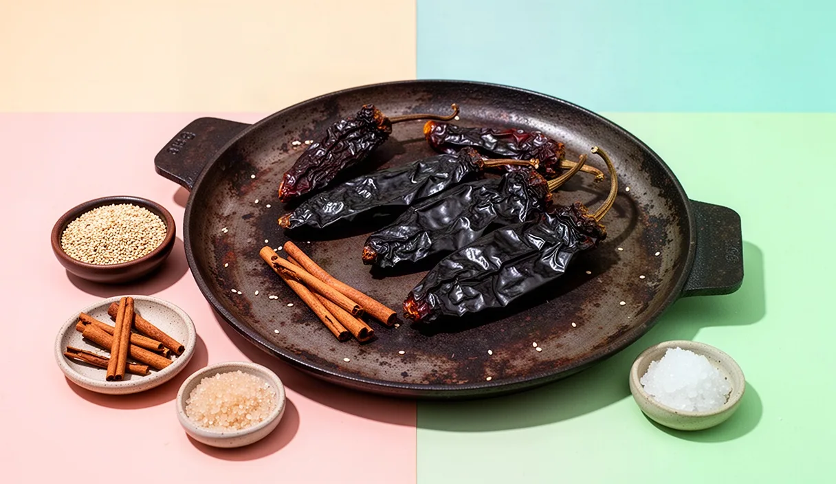 Oaxaca Mole Negro: Replicating Burnt Chiles Safely